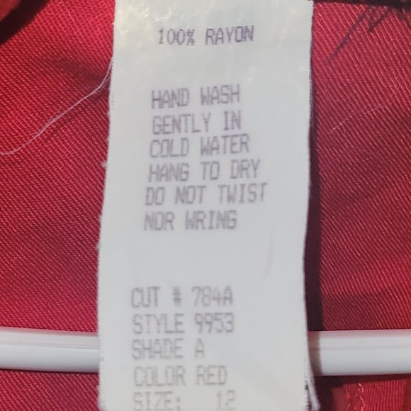 Vintage 1990's Shamash & Yofi Creations Adorned Red Jumpsuit with Sheer Sleeves - Picture 5 of 13